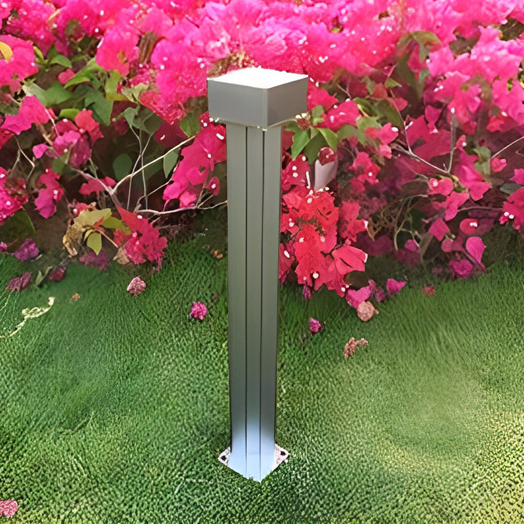 Aluminum Alloy Waterproof LED Black Modern Solar Powered Lawn Lights-Lighom