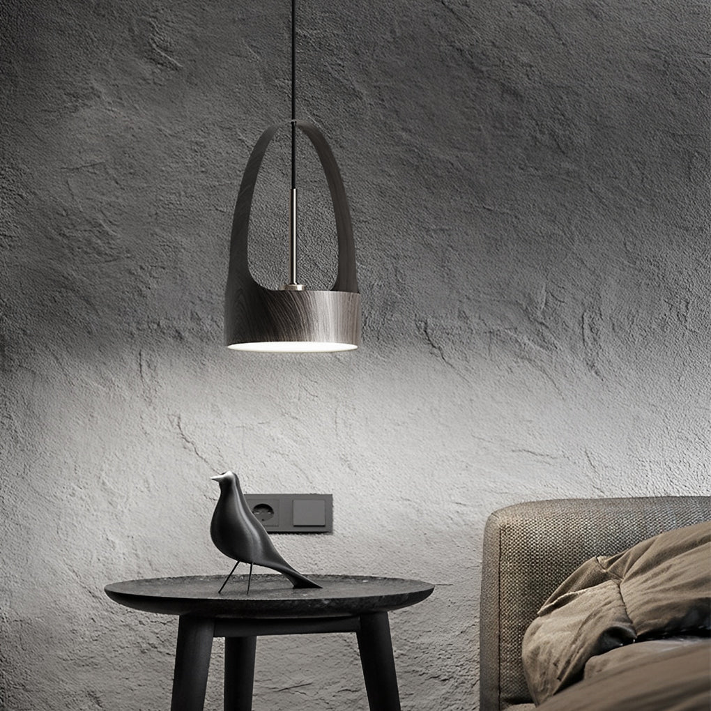 Wood Texture Acrylic LED Nordic Mini Pendant