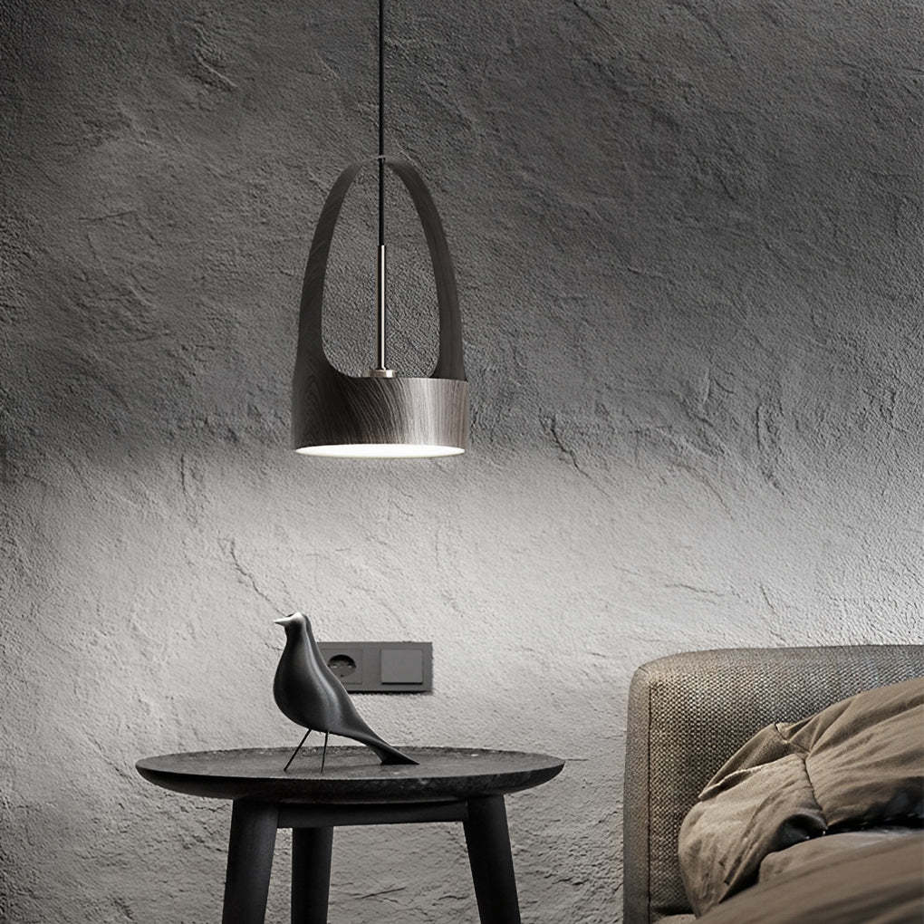 Wood Texture Acrylic LED Nordic Mini Pendant