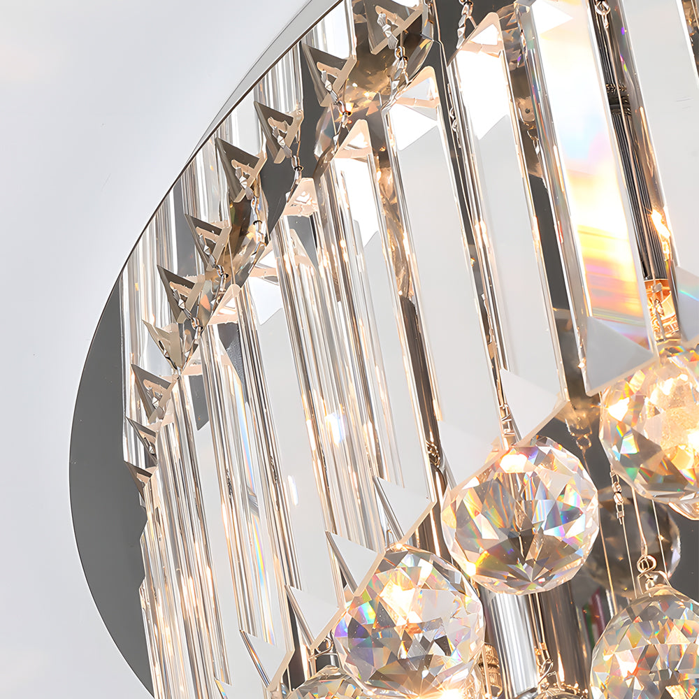 Round Dimmable Modern Crystal Ceiling Light