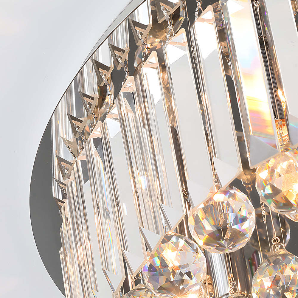 Round Dimmable Modern Crystal Ceiling Light