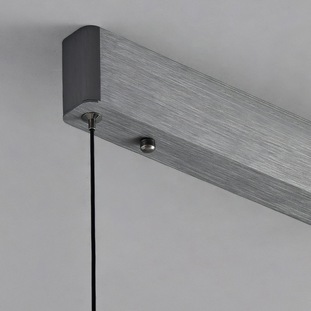 Long Linear Brushed Aluminum LED Island Pendant