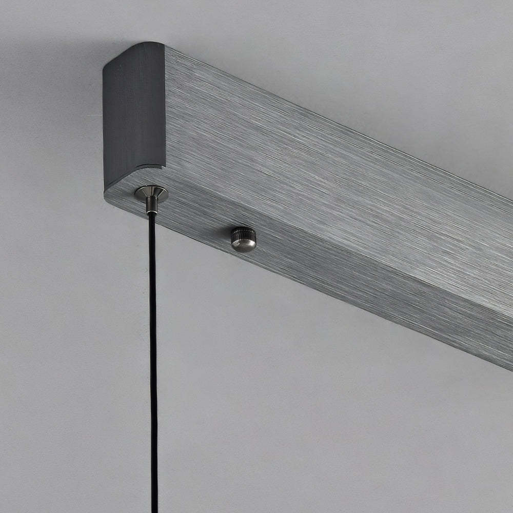 Long Linear Brushed Aluminum LED Island Pendant