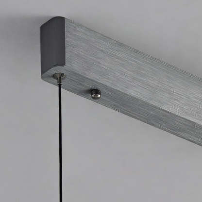 Long Linear Brushed Aluminum LED Island Pendant