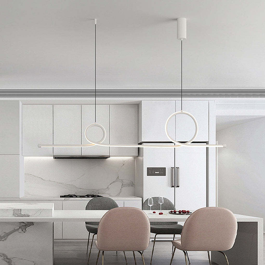 Minimalist Wave Circular Dimmable LED Smart Chandelier