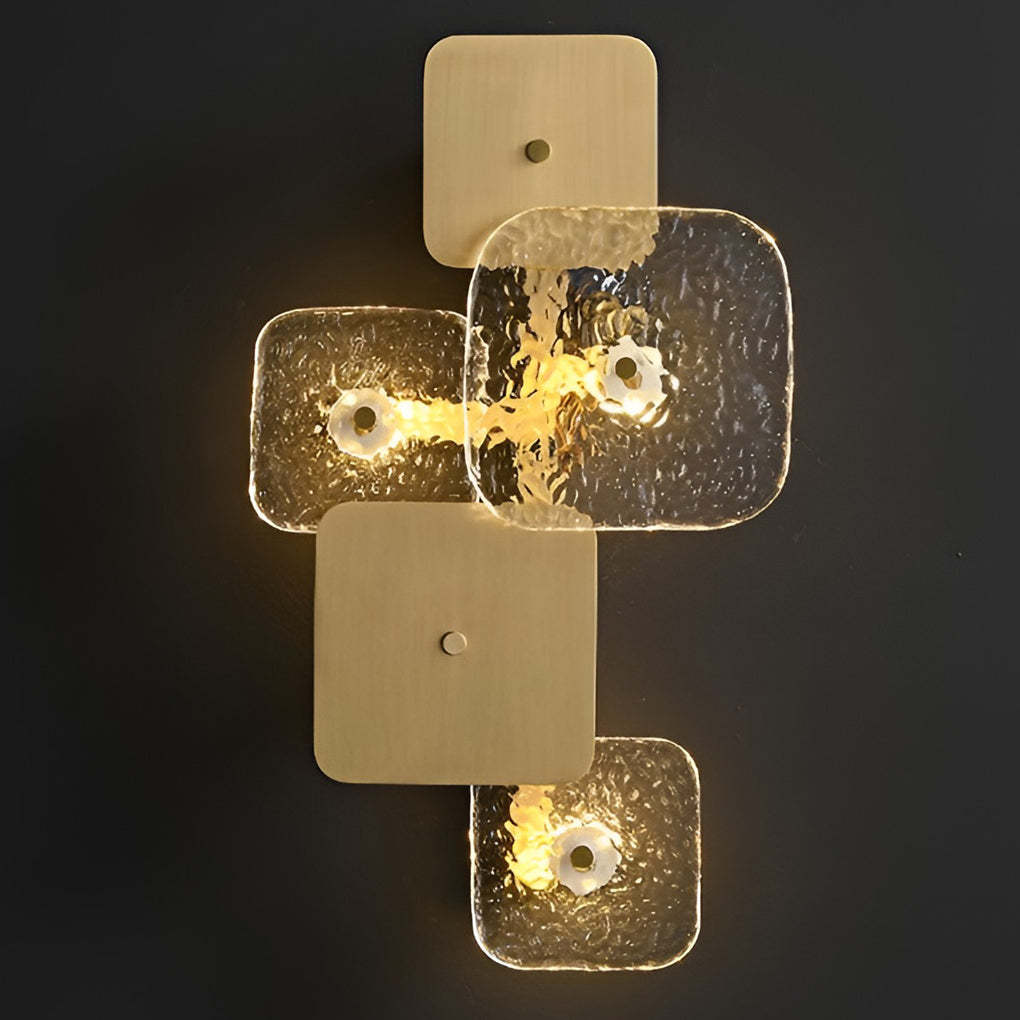 Creative Rounded Square Glass Copper LED Modern Wall Sconce Lighting-Lighom