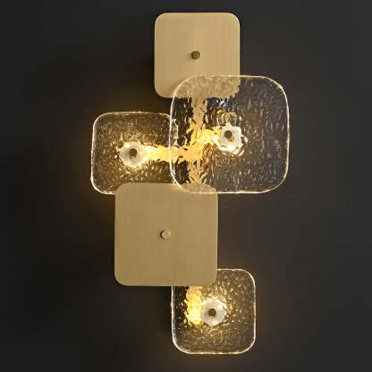 Creative Rounded Square Glass Copper LED Modern Wall Sconce Lighting-Lighom