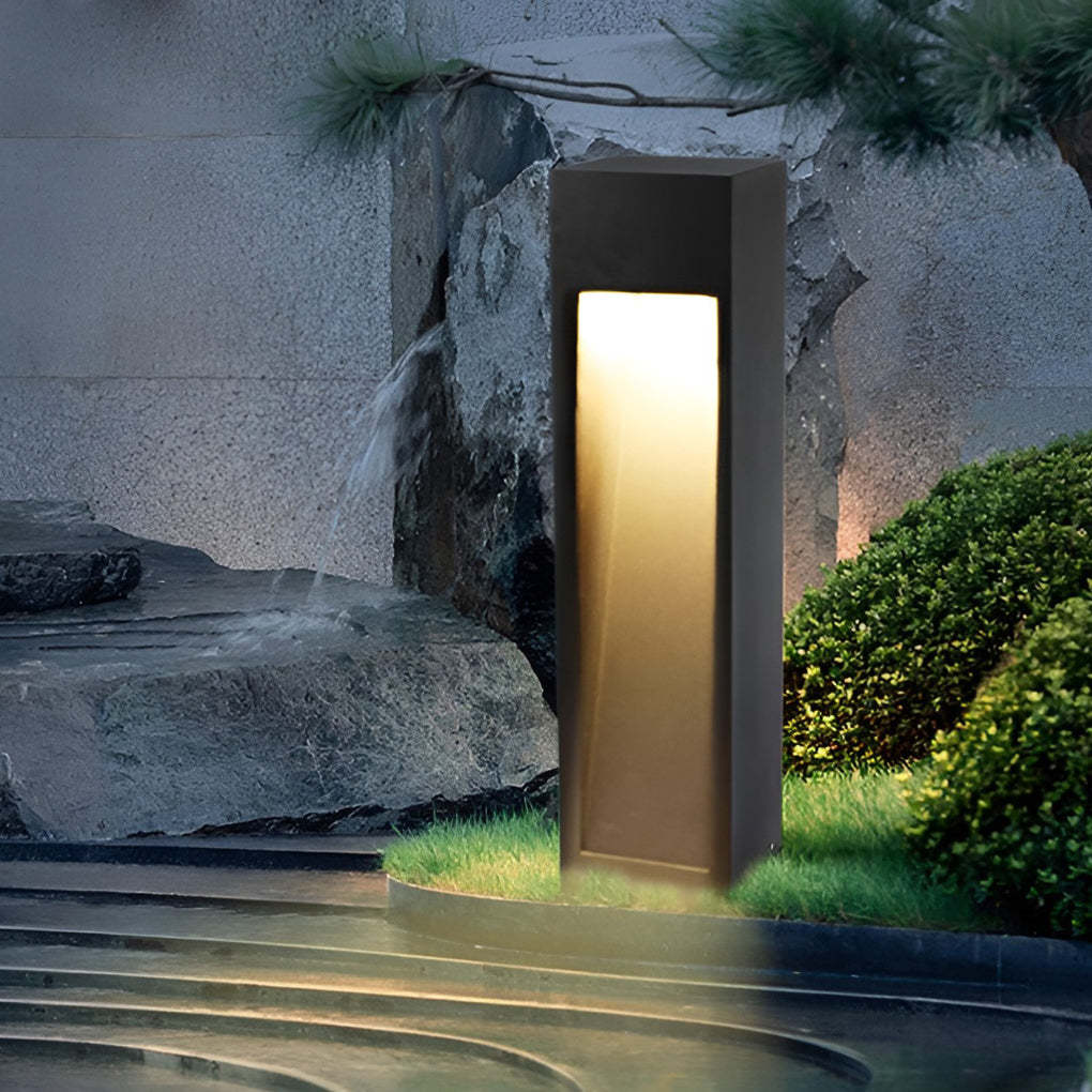 Lighom industrial rectangular open-slide black landscape lighting