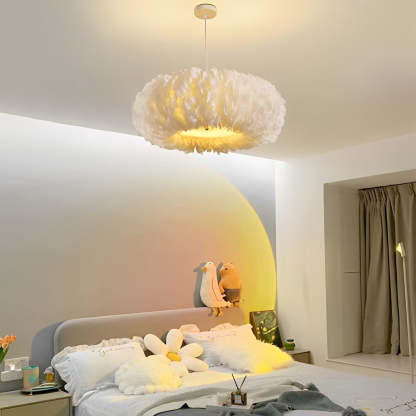 Minimalist Feather White Modern Pendant Chandelier