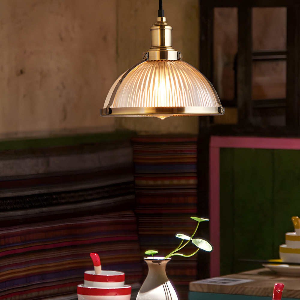 Striped Glass Tungsten Wire Pendant Light