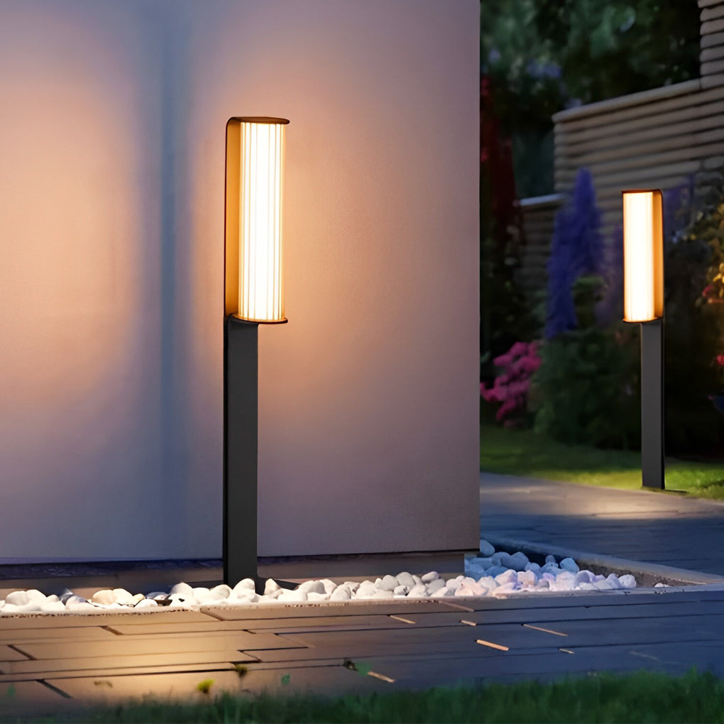 Simple Outdoor Waterproof LED Black Modern Pathway Lights Lawn Lamp-Lighom