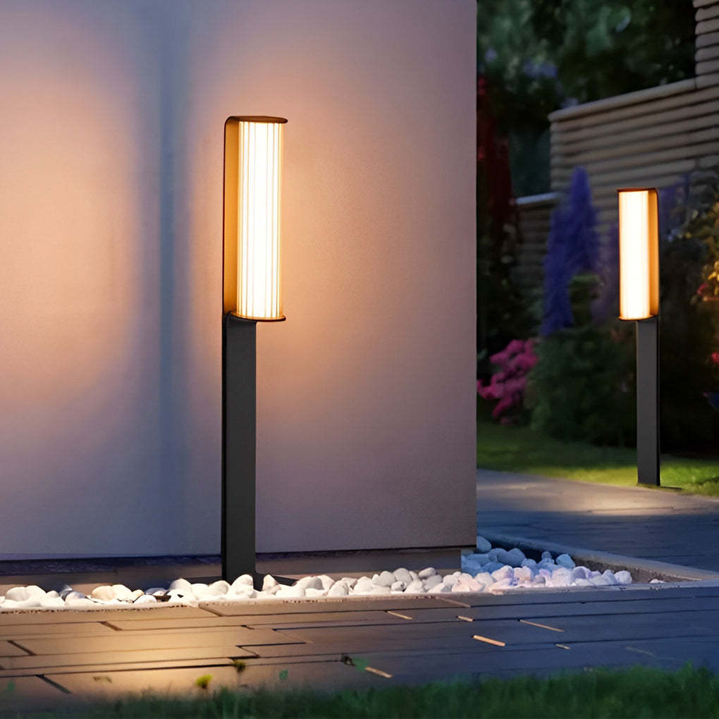 Simple Outdoor Waterproof LED Black Modern Pathway Lights Lawn Lamp-Lighom