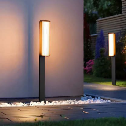 Simple Outdoor Waterproof LED Black Modern Pathway Lights Lawn Lamp-Lighom