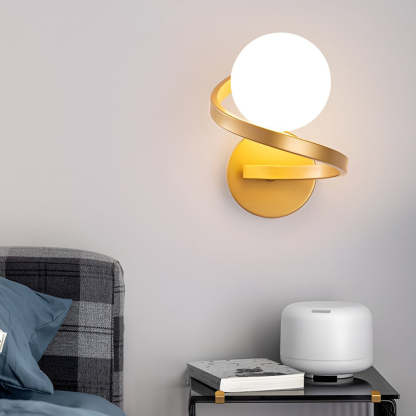 Electroplated Creative Curved Metal LED Modern Wall Sconce Lighting-Lighom