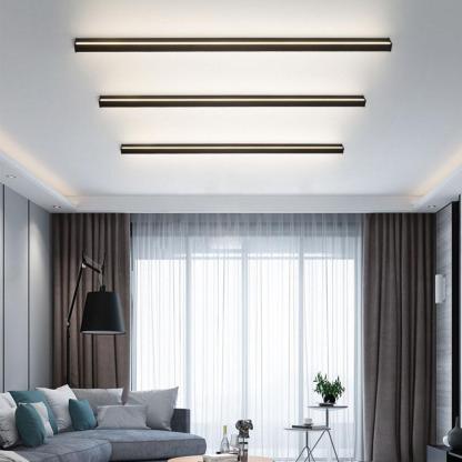 Long Strip Dimmable LED RGB Black Minimalist Outdoor Light Post Lights-Lighom