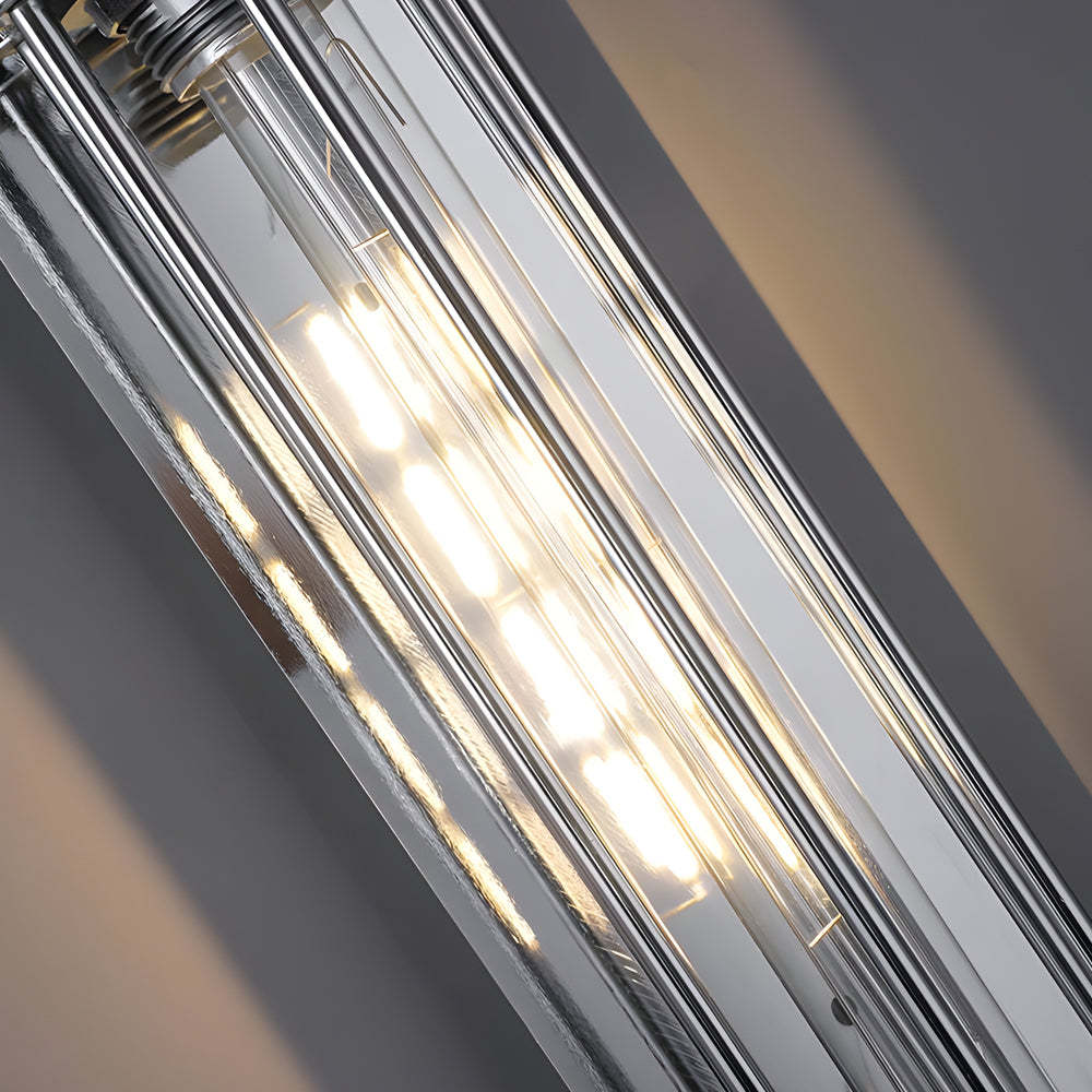 Industrial Vintage Flute Iron 1-Light Wall Lamp - Chrome-Lighom