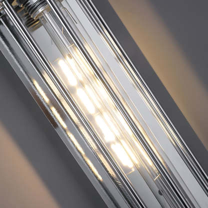 Industrial Vintage Flute Iron 1-Light Wall Lamp - Chrome-Lighom