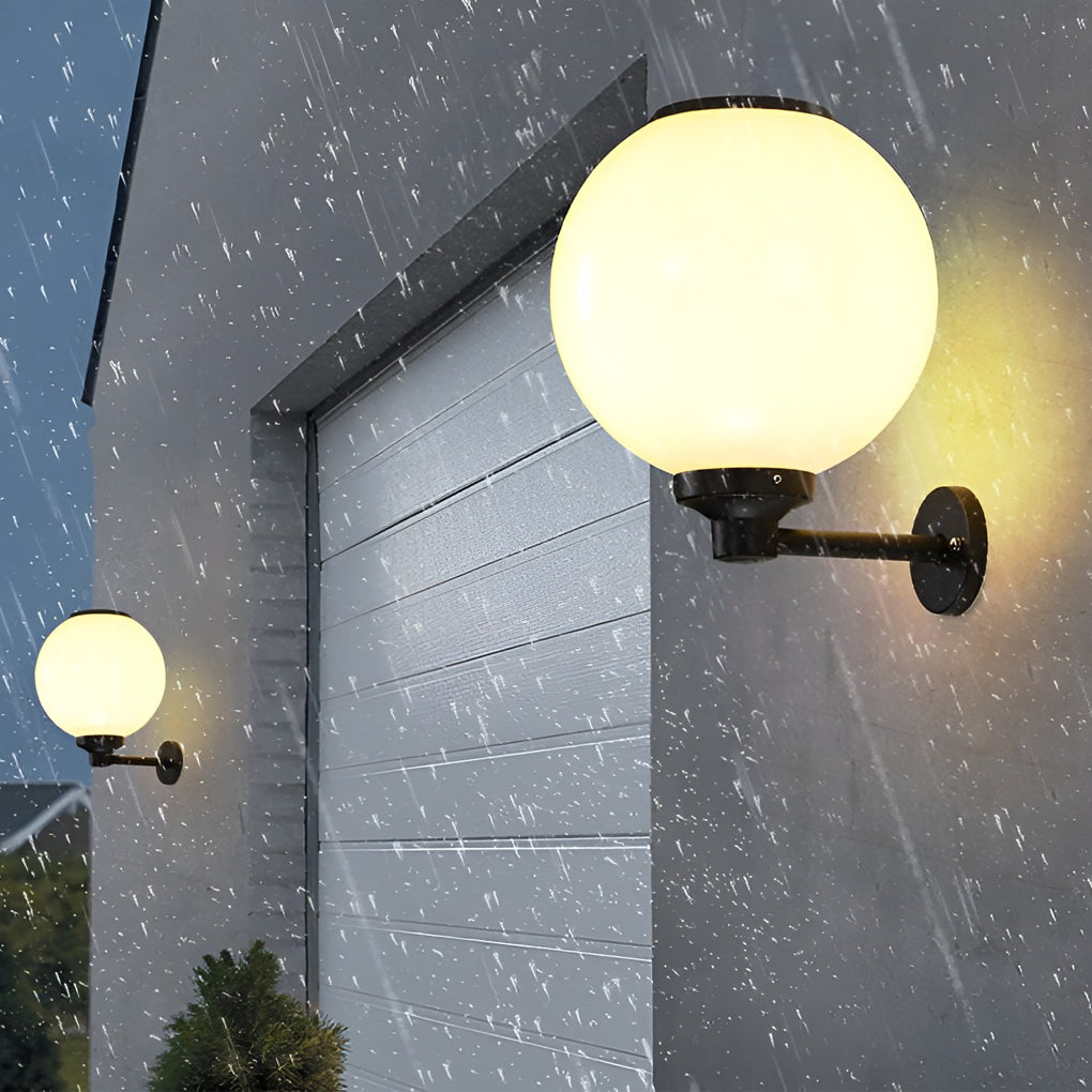 Round 3-Step Dimming LED Modern Solar Outdoor Wall Lamp — 1 Pc