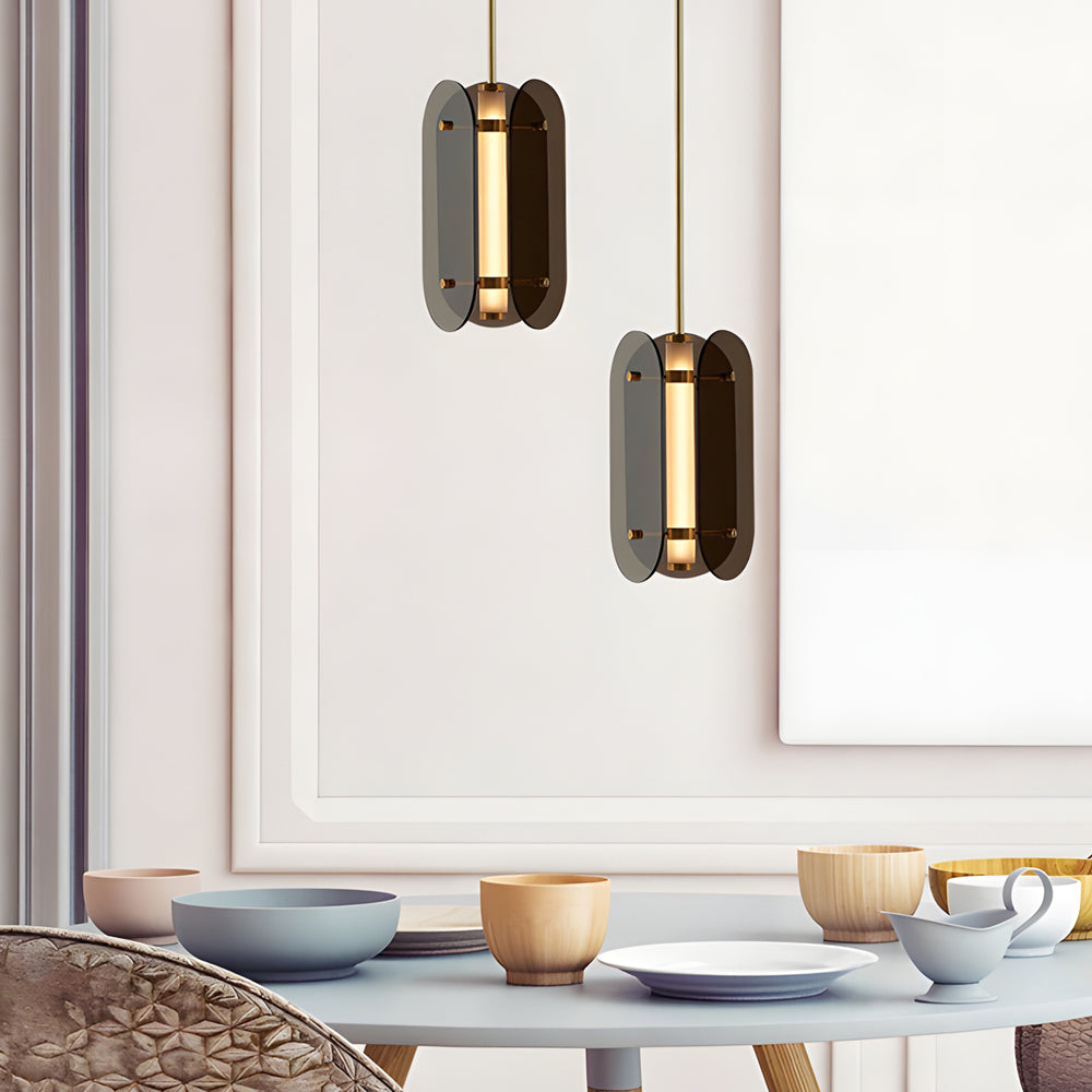 Long Round Glass LED Simple Nordic Pendant Light