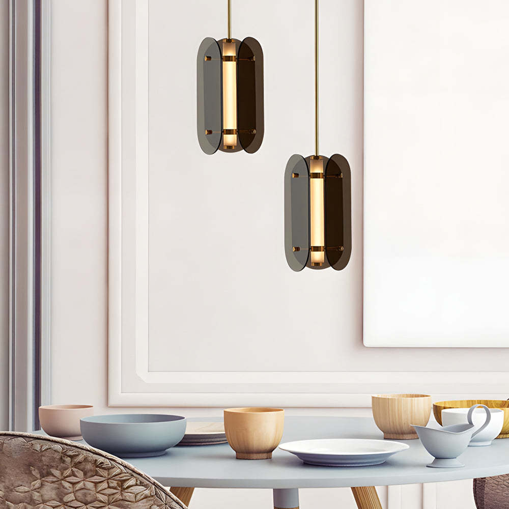 Long Round Glass LED Simple Nordic Pendant Light