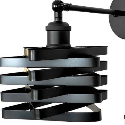 Creative Iron Adjustable Black Industrial Style Swing Arm Wall Sconces with Plug-Lighom