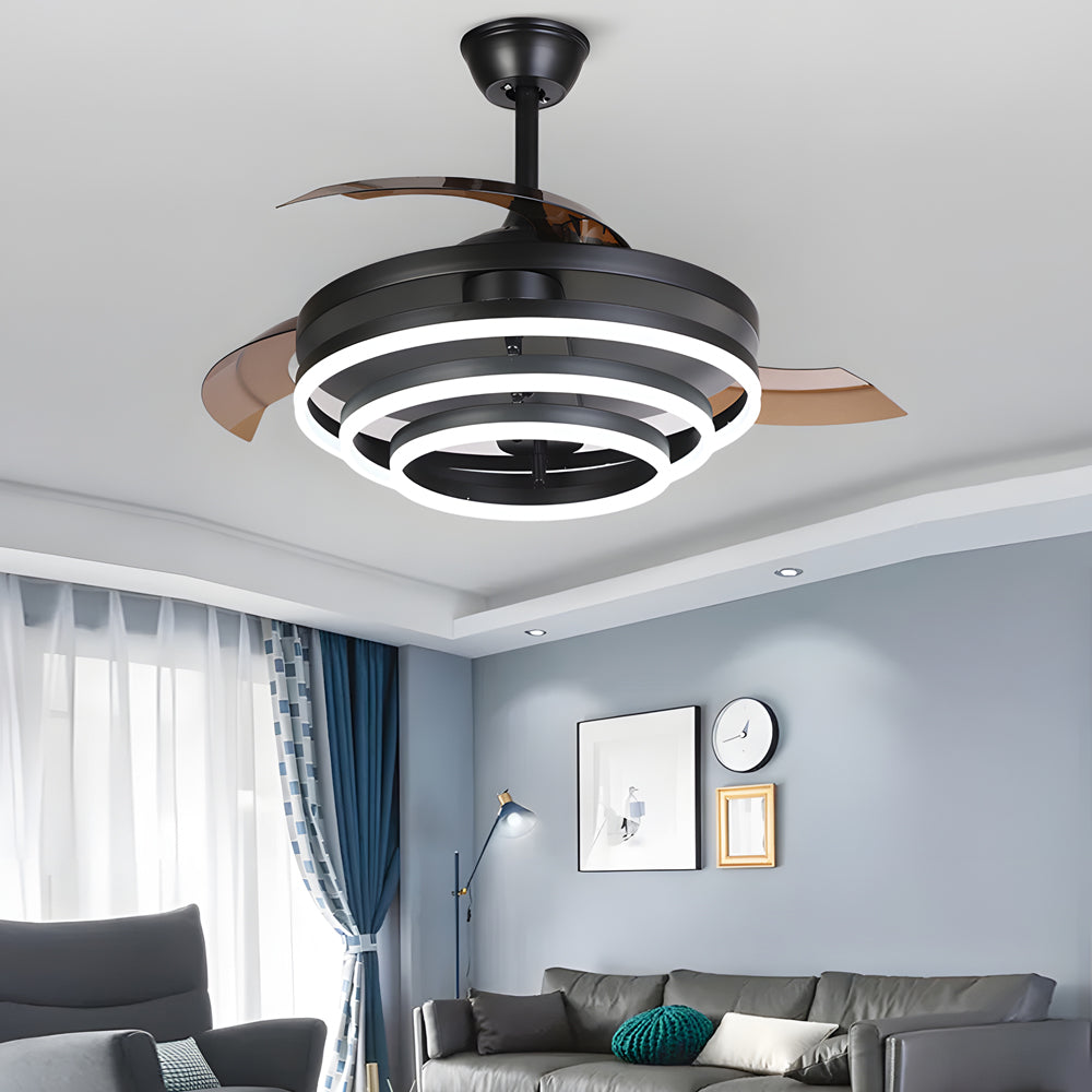 Modern 41" Retractable Remote LED Ceiling Fan