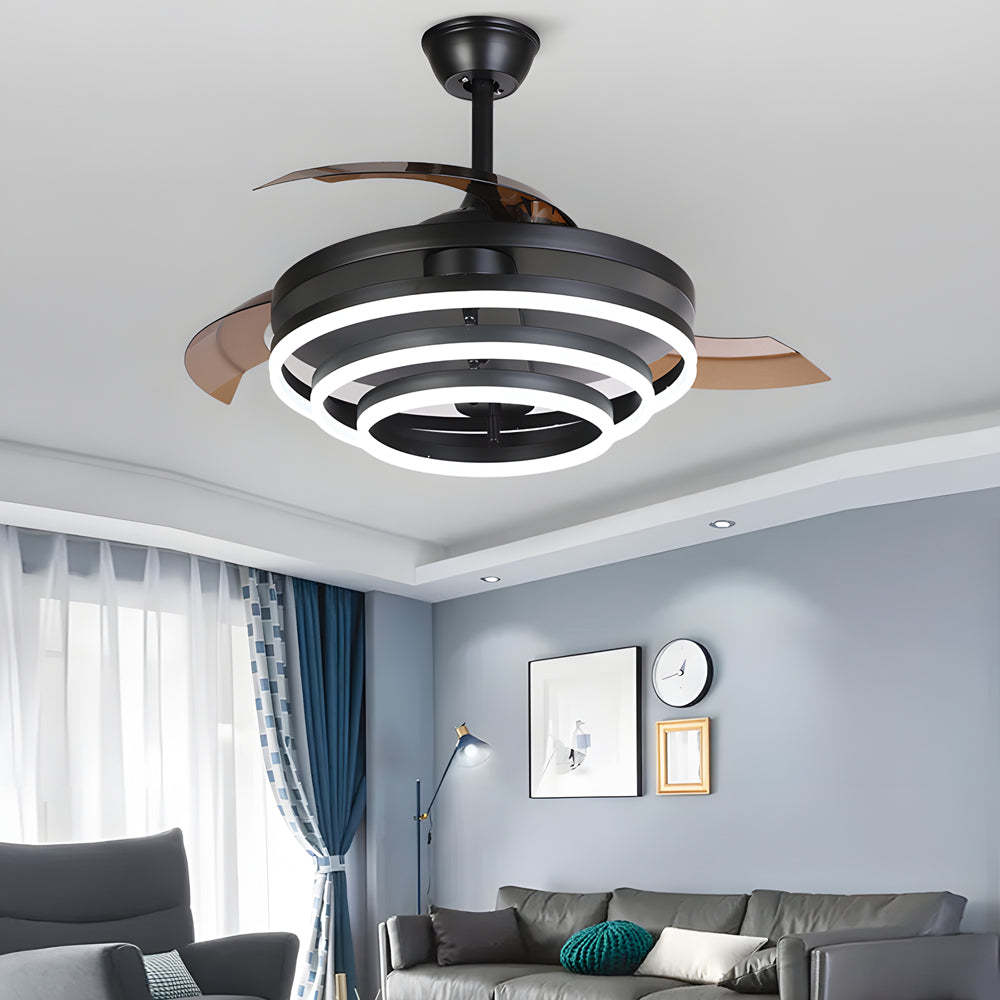 Modern 41" Retractable Remote LED Ceiling Fan