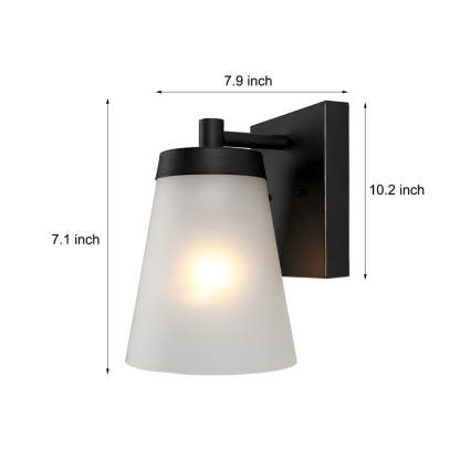 1-Light Glass Waterproof Sensor Outdoor Wall Sconce-Lighom