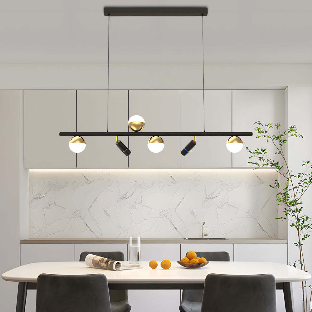 Long Strip LED Nordic Dining Room Chandelier