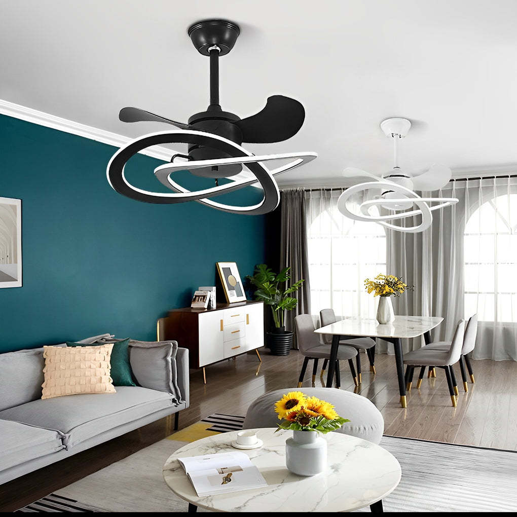 Wave Flower LED Mute Timing Nordic Fan