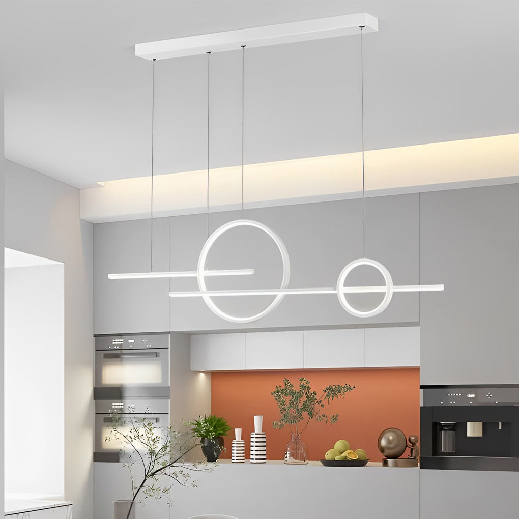 Long Strip Circle Dimmable LED Chandelier