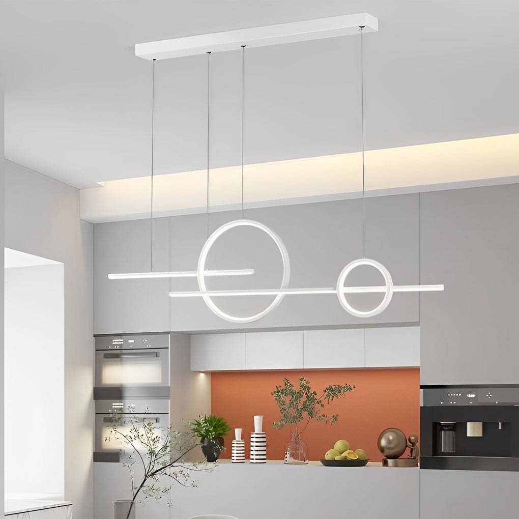 Long Strip Circle Dimmable LED Chandelier