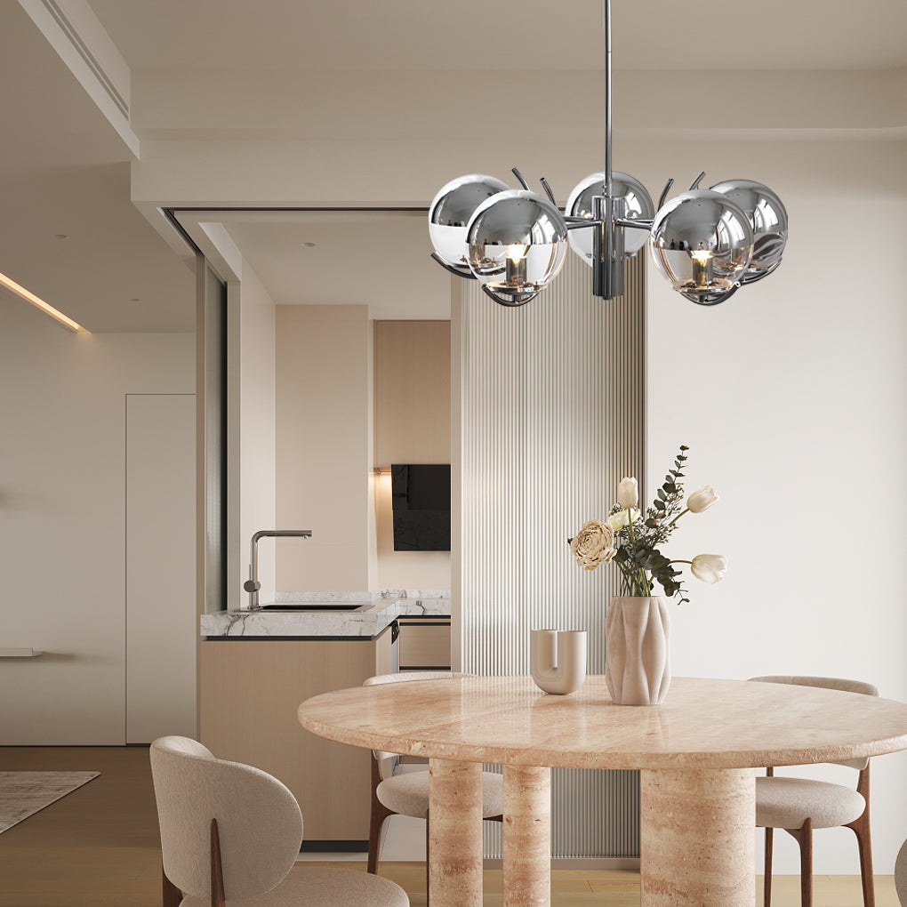 4/5-Light Glass Globe Iron Nordic Chandelier