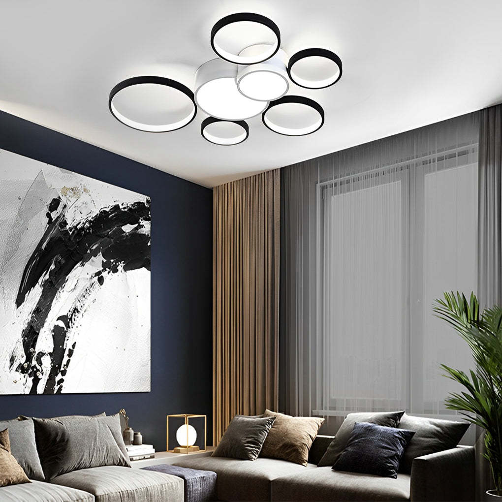 Multi-Circle LED Nordic Flush Mount