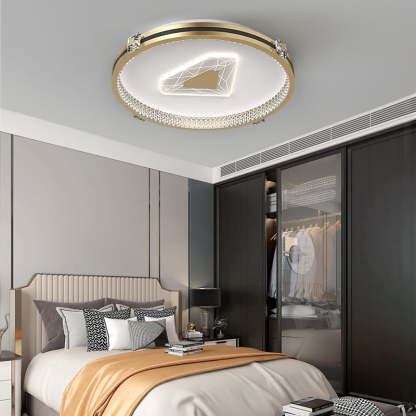 Circular Geometric Three Step Dimming LED Modern Ceiling Lights Fixture-Lighom