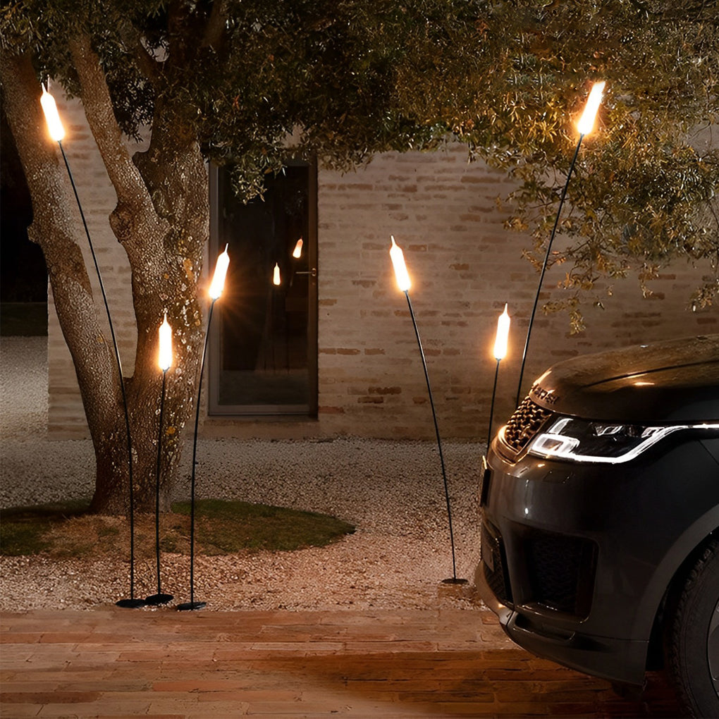 Minimalist Reed Decor LED Waterproof Black Modern Outdoor Lawn Lights-Lighom