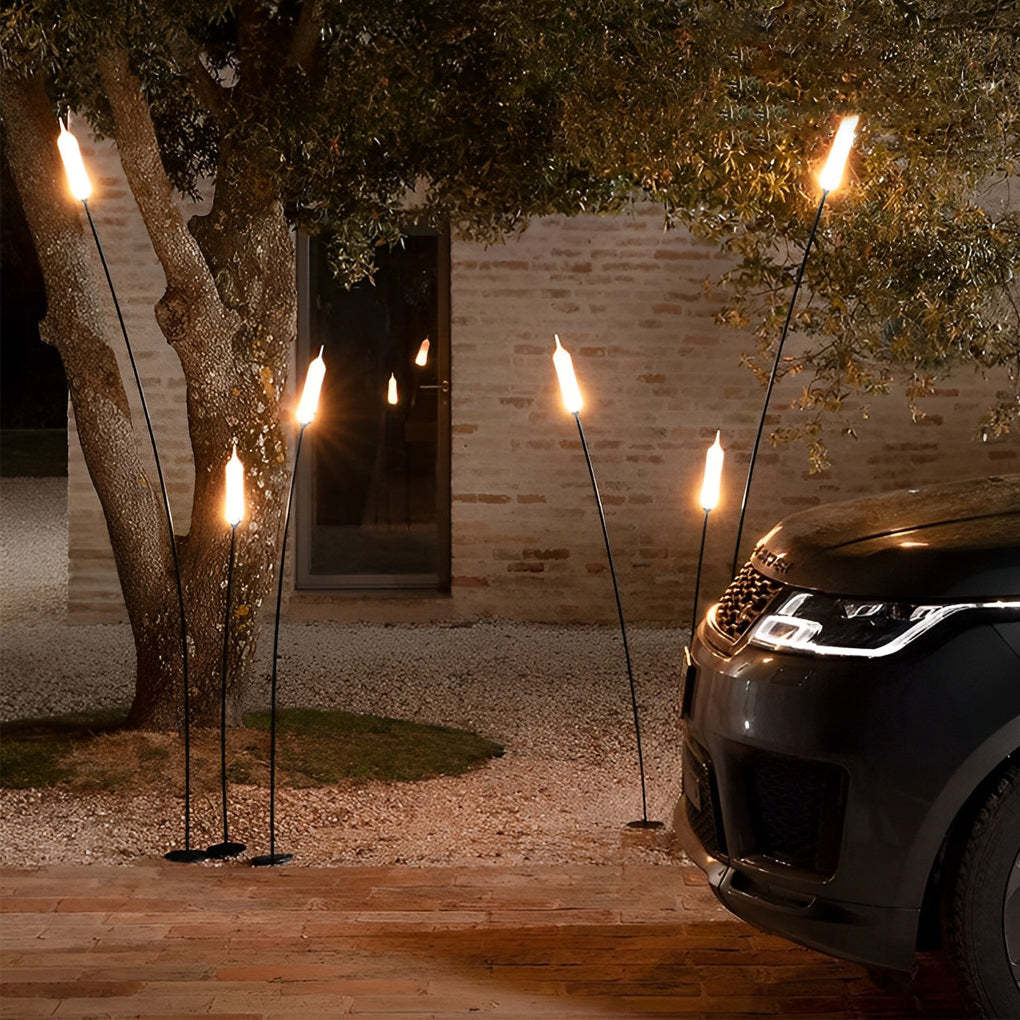 Minimalist Reed Decor LED Waterproof Black Modern Outdoor Lawn Lights-Lighom