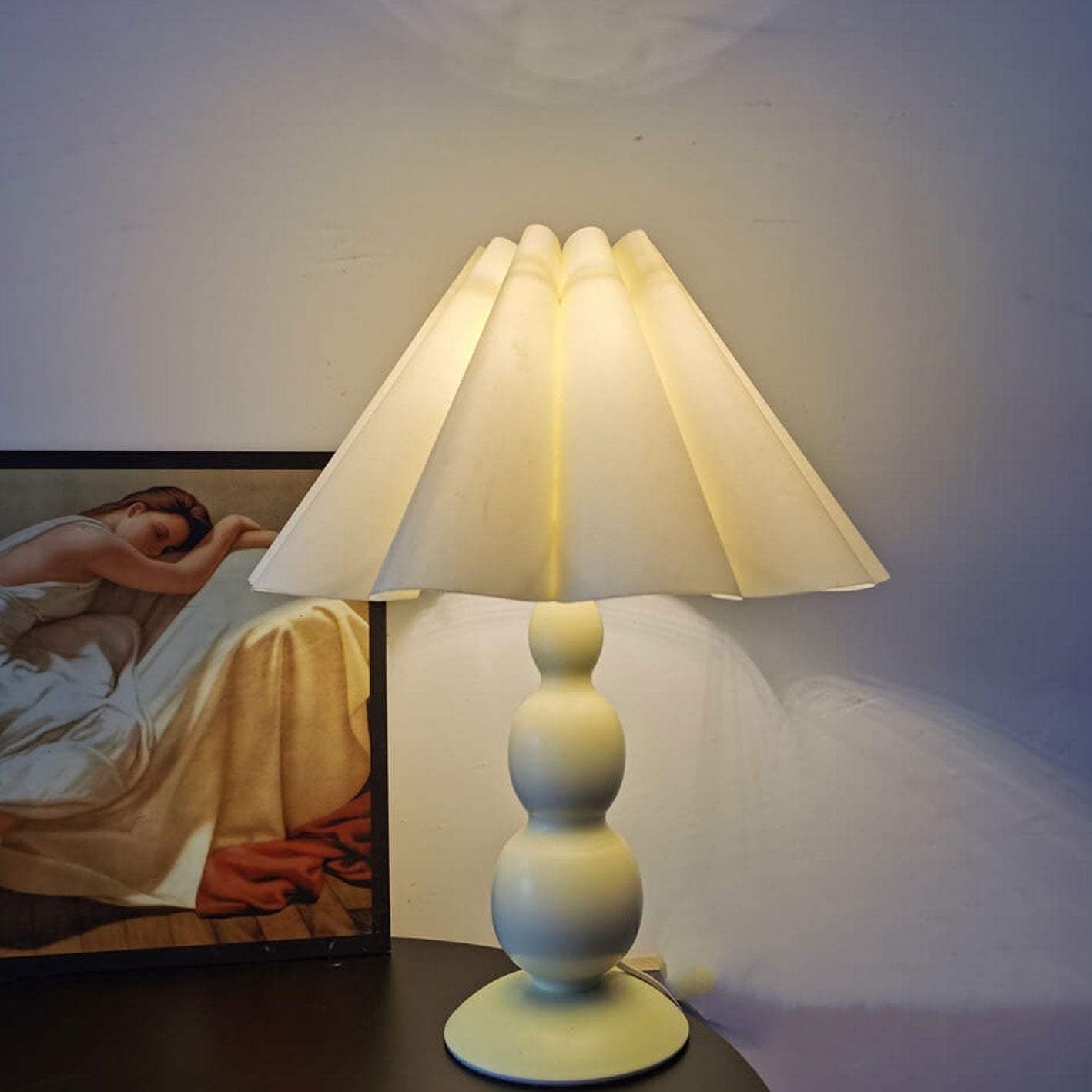 Vintage Petal Pleated Fabric Gourd Lamp