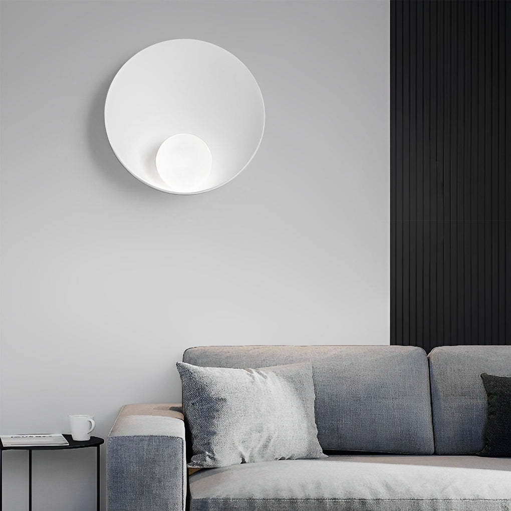 Round Creative Resin Glass White Nordic Decorative Wall Sconces Lighting-Lighom