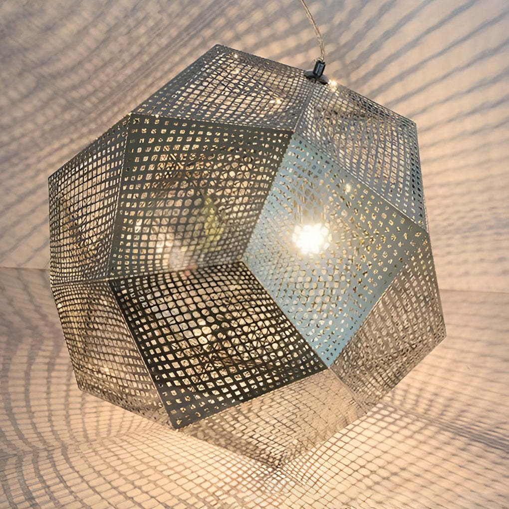Geometric Round Metal Postmodern Pendant