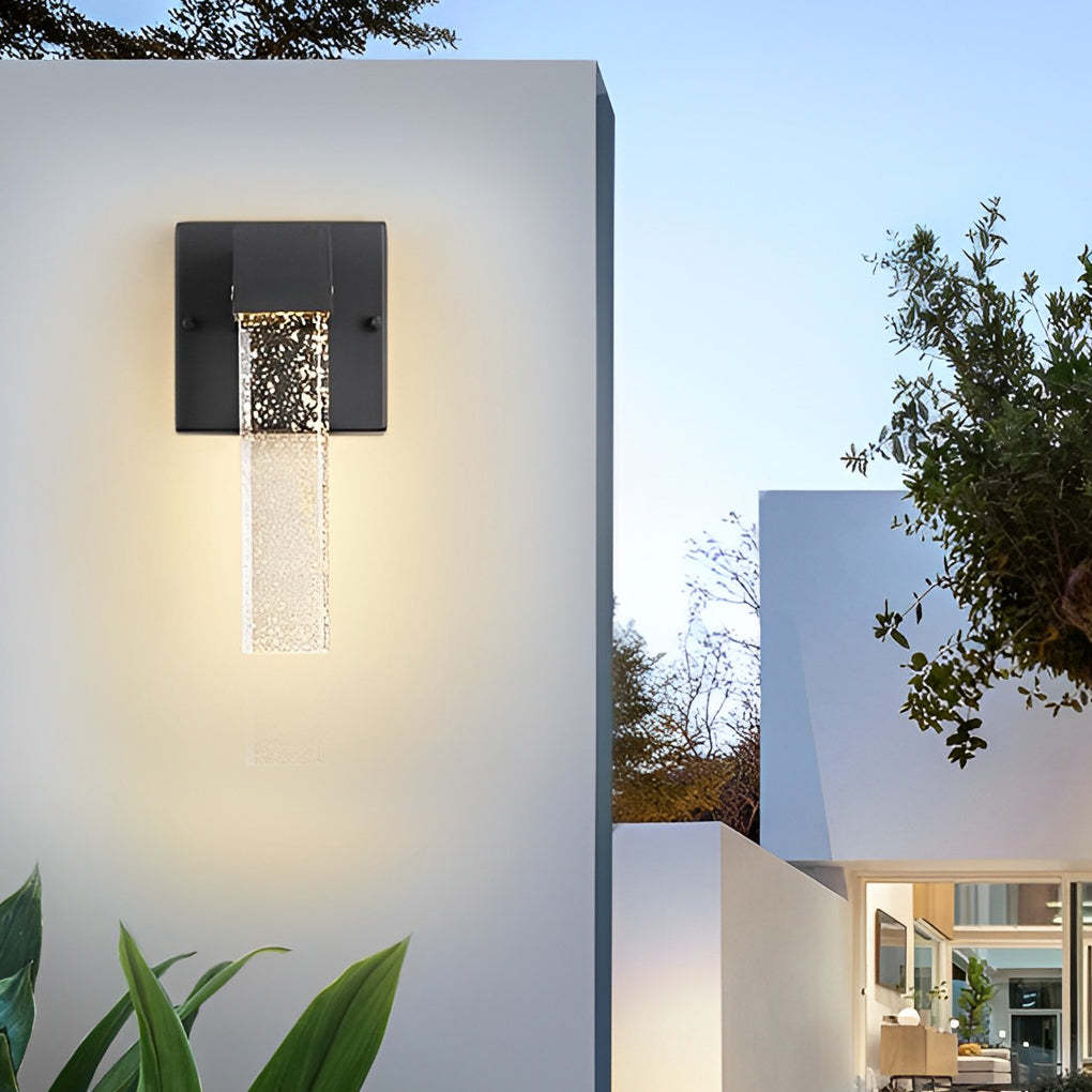 Waterproof LED 10W Crystal Black Modern Outdoor Wall Lamp Exterior Lights-Lighom