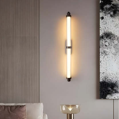 Modern Long Acrylic Tube LED Metallic Indoor Sconce Wall Lamp, 27.55''/35.43-Lighom