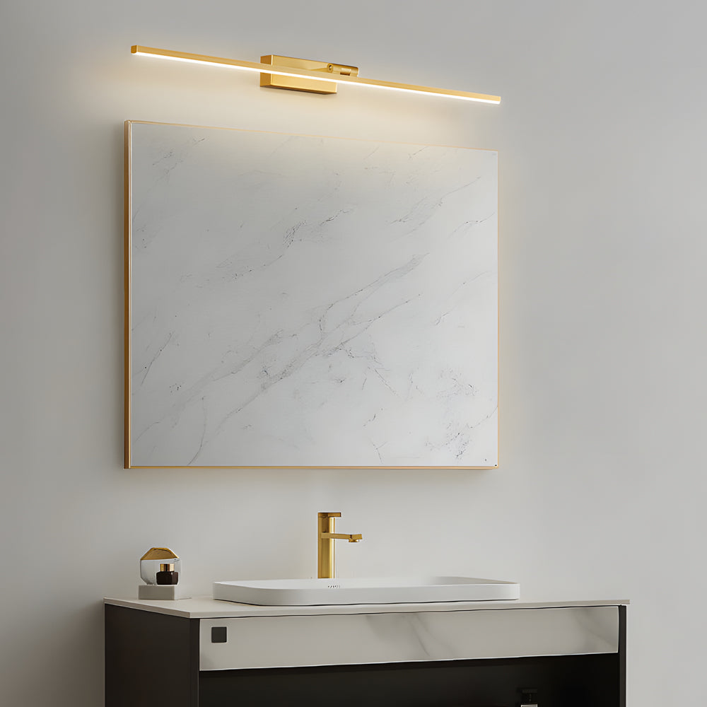 Modern Copper Adjustable LED Bathroom Vanity Light with Rotatable Rod and Linear Acrylic Shade-Lighom