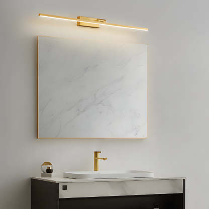 Modern Copper Adjustable LED Bathroom Vanity Light with Rotatable Rod and Linear Acrylic Shade-Lighom