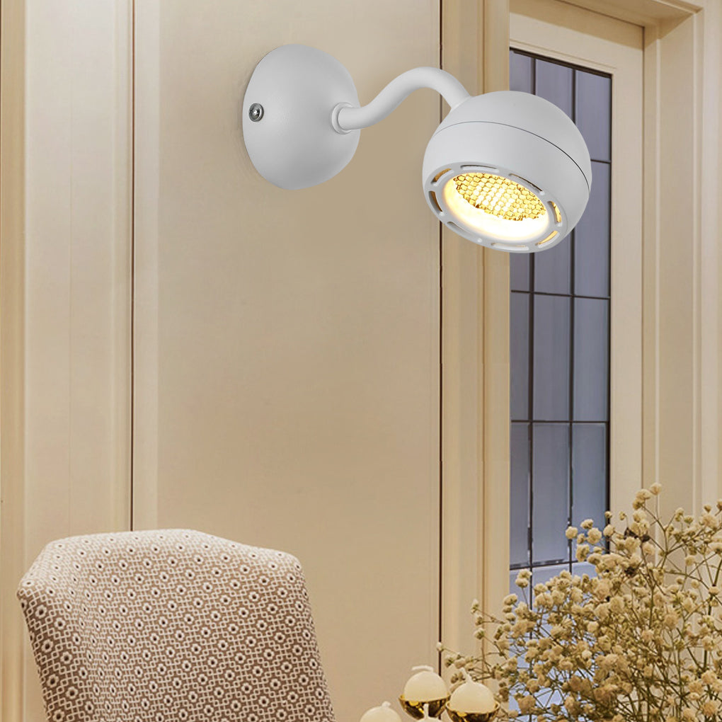 Round Adjustable Iron Minimalist Bedside Wall Lamp