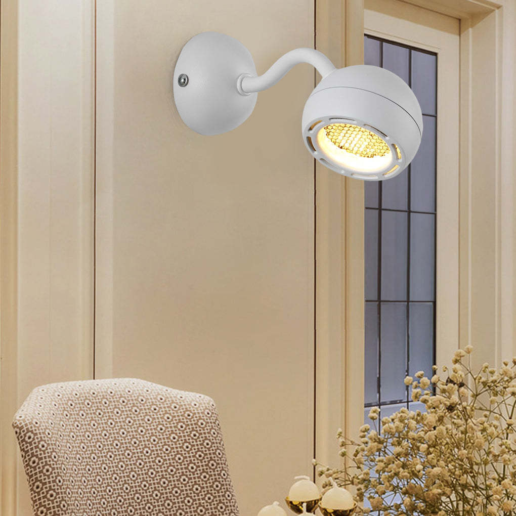 Round Adjustable Iron Minimalist Bedside Wall Lamp