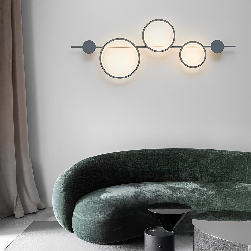 Lighom modern strip circle gray wall sconces