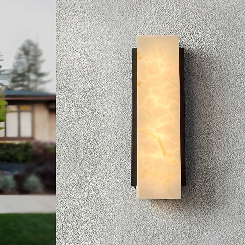 Rectangular Metal LED Waterproof Black Modern Outdoor Wall Lights-Lighom