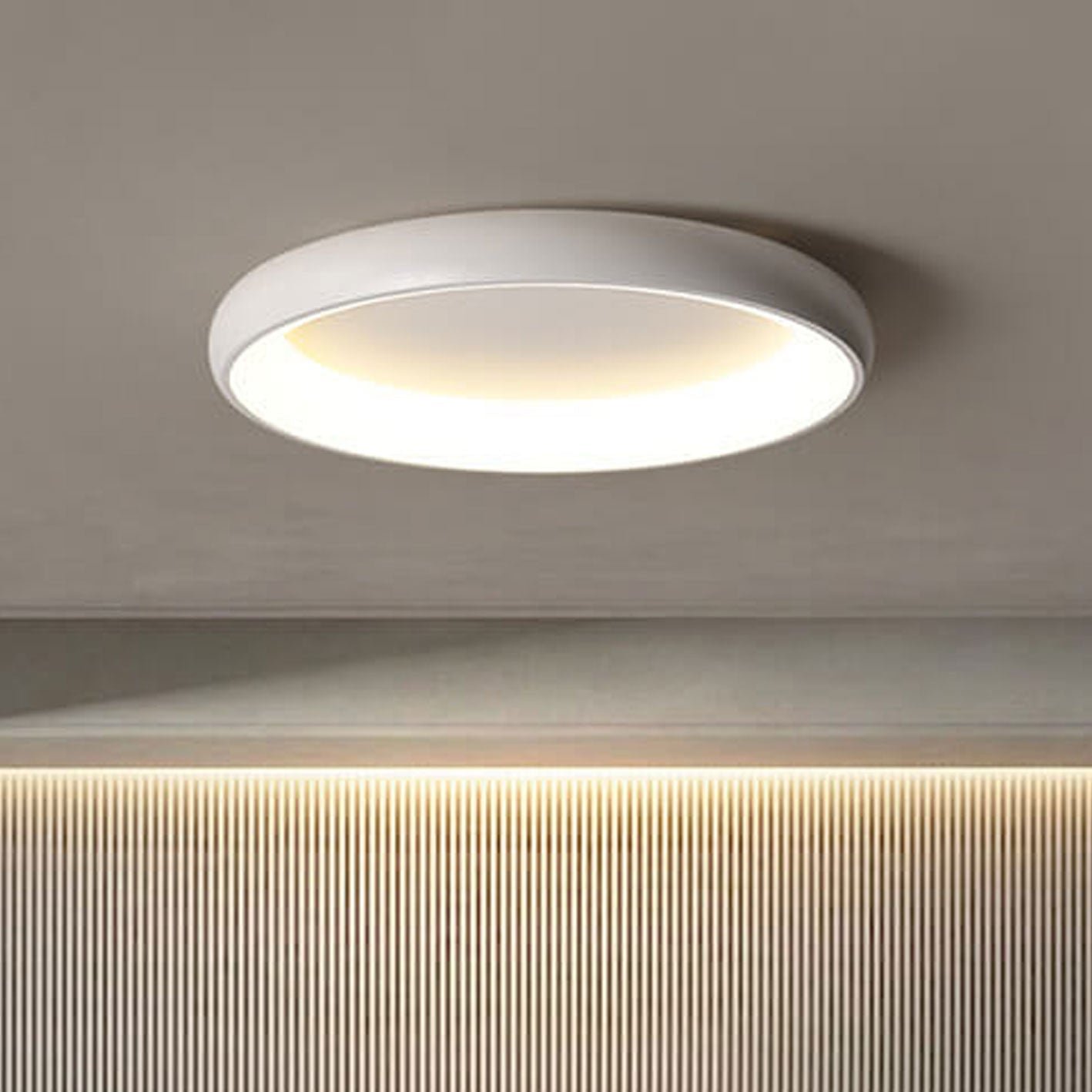 Minimalist Round Aluminum Acrylic LED Flush Mount Light