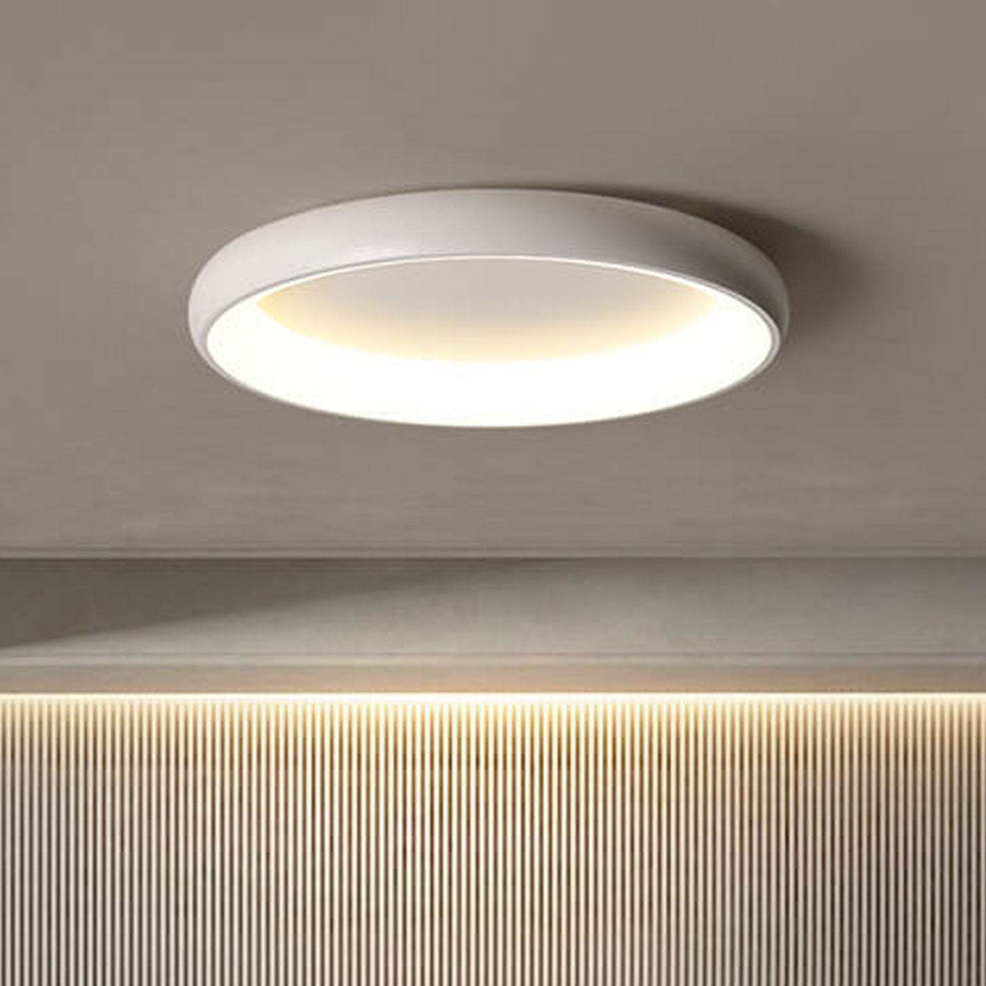 Minimalist Round Aluminum Acrylic LED Flush Mount Light